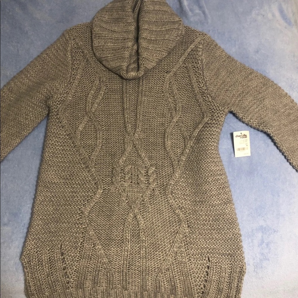 Grey CableKnit Sweater Dress